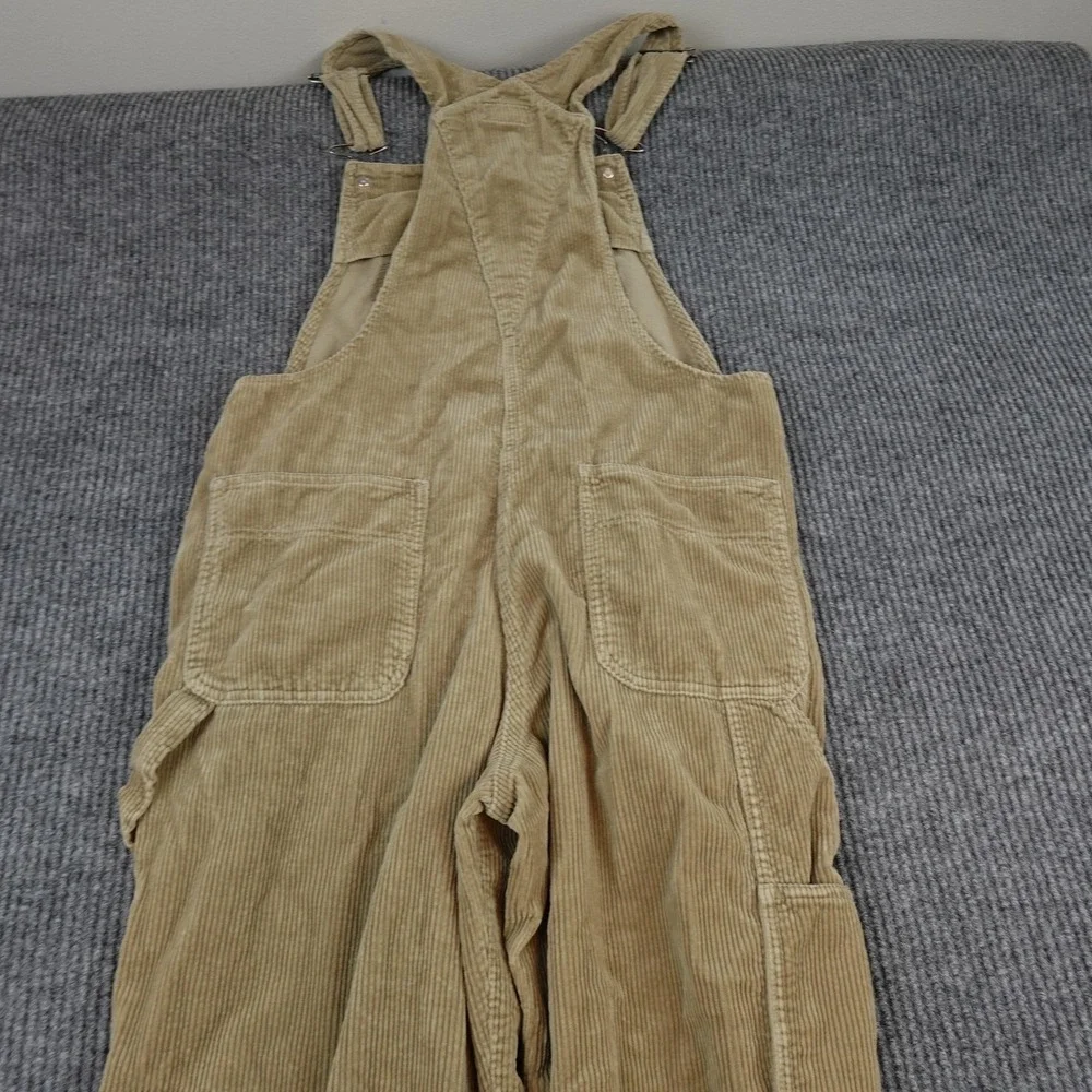 Polo Jeans Co Ralph Lauren Overalls Mens Medium Beige Corduroy Bib Workwear - Picture 7 of 10